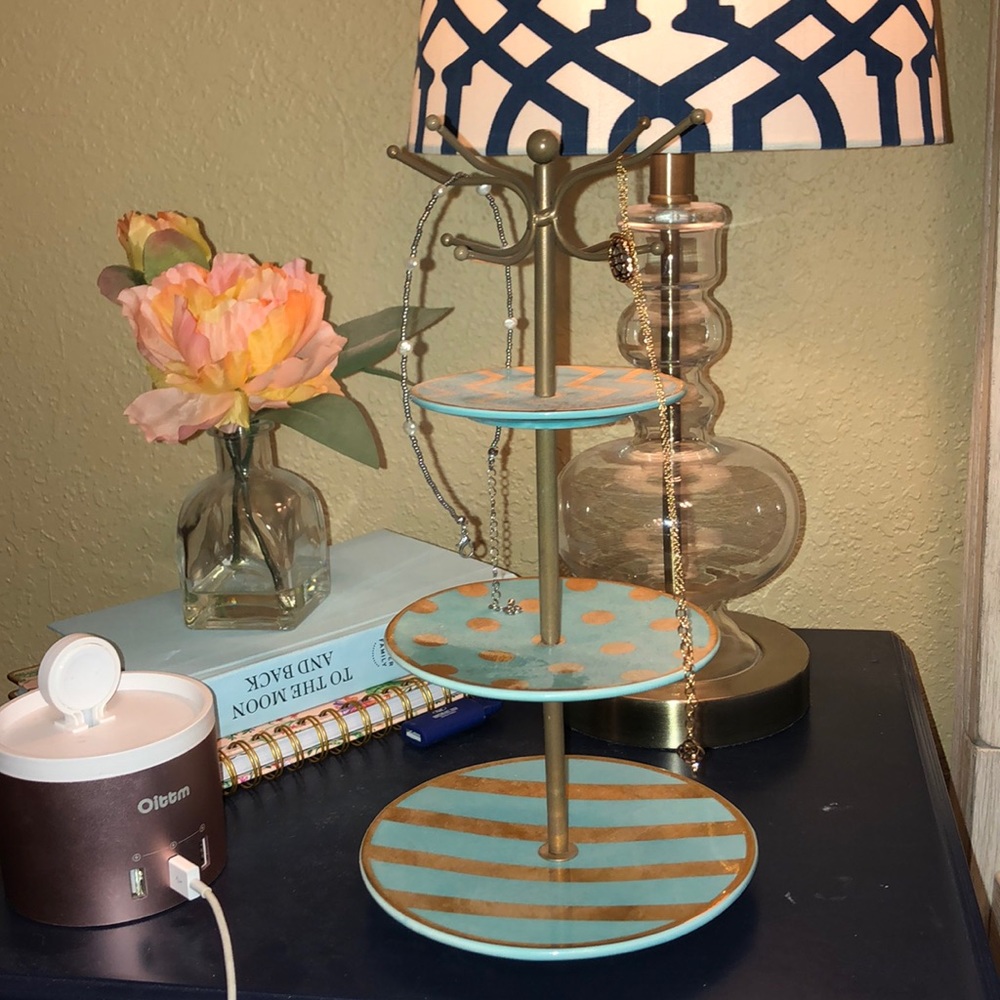 Turquoise and Gold jewelry tree
